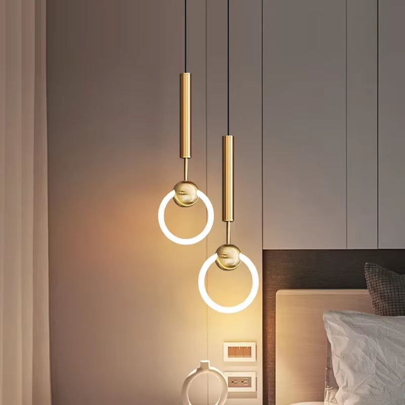 Nordic Luxury LED Restaurant Ceiling Pendant Lights Dining Room Chandelier Fixtures Decor Bar Bedroom Bedside Hanging Lamp Gold