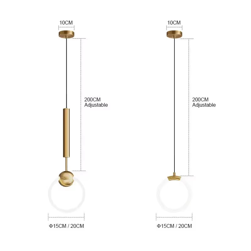 Nordic Luxury LED Restaurant Ceiling Pendant Lights Dining Room Chandelier Fixtures Decor Bar Bedroom Bedside Hanging Lamp Gold