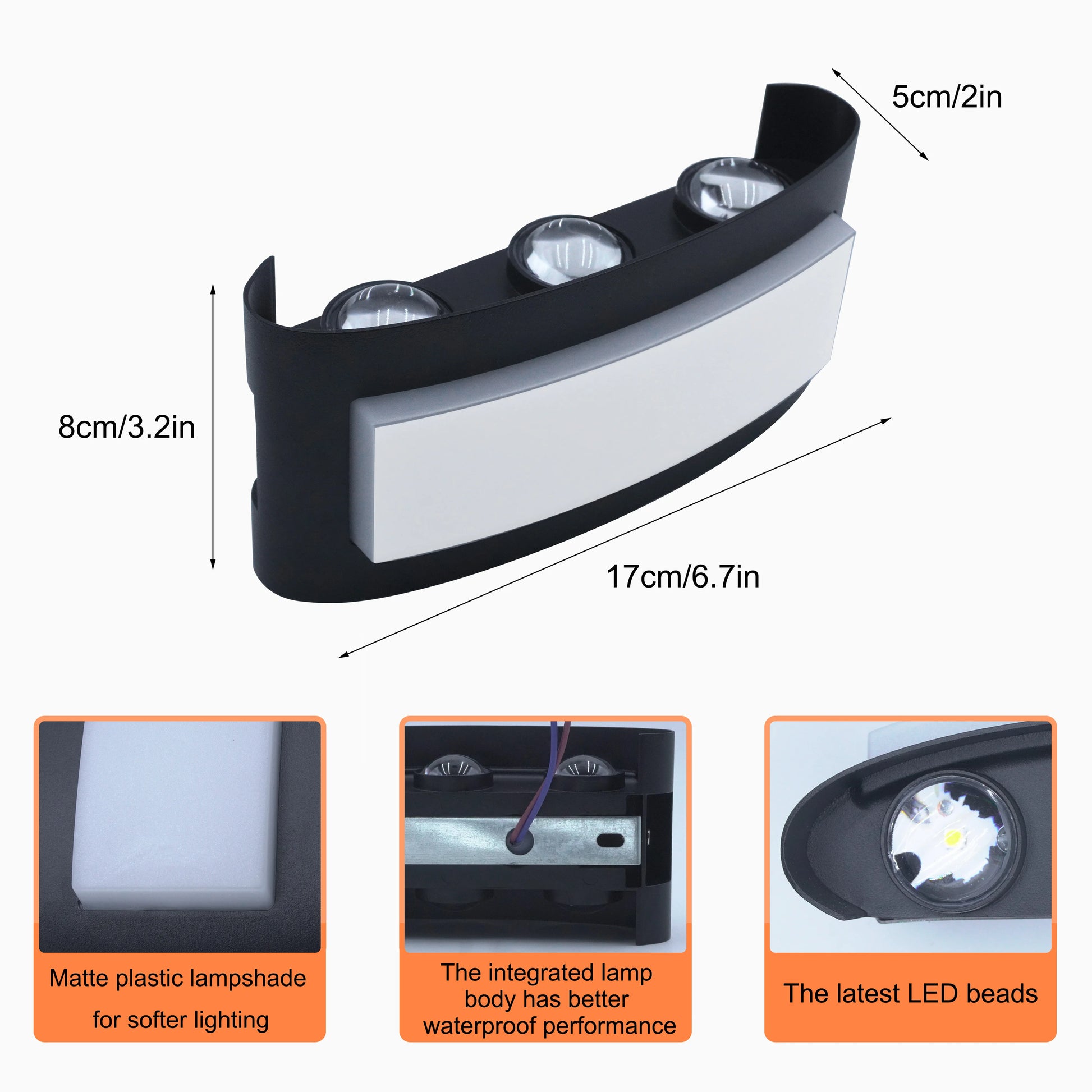 New Aluminum Waterproof LED Light 4W/6W/8W Wall Light Effect Light Staircase Light Bed Light