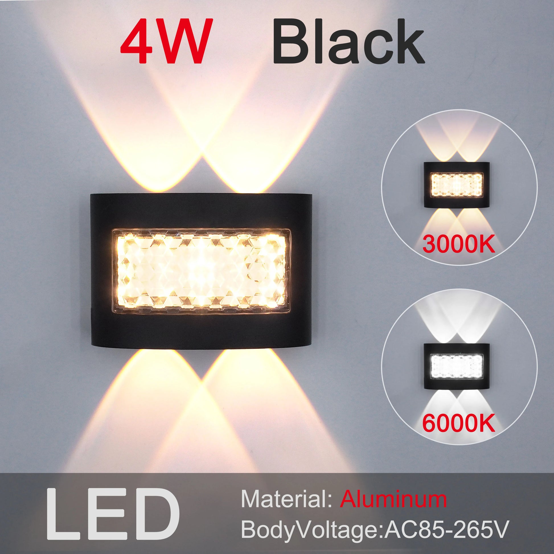 New Aluminum Waterproof LED Light 4W/6W/8W Wall Light Effect Light Staircase Light Bed Light